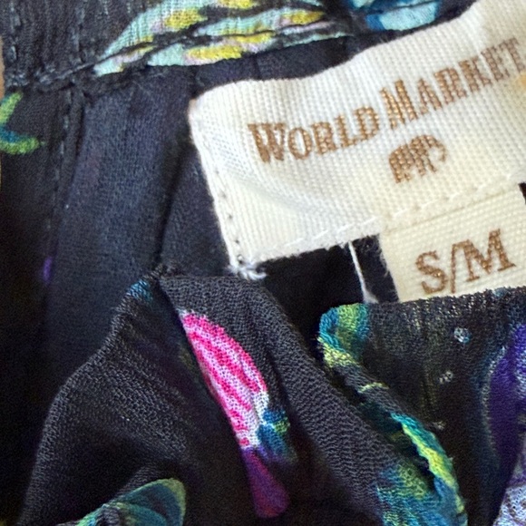 World Market Elegant Black Floral Maxi Dress Women’s Size Small/Medium - Picture 4 of 6